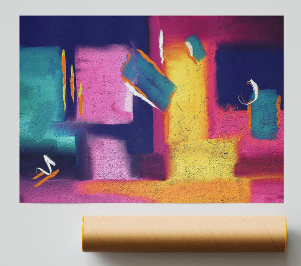 Pink And Yellow Splatter Poster