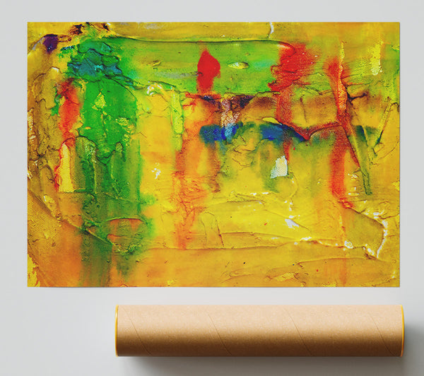 Golden Abstract Drips Poster