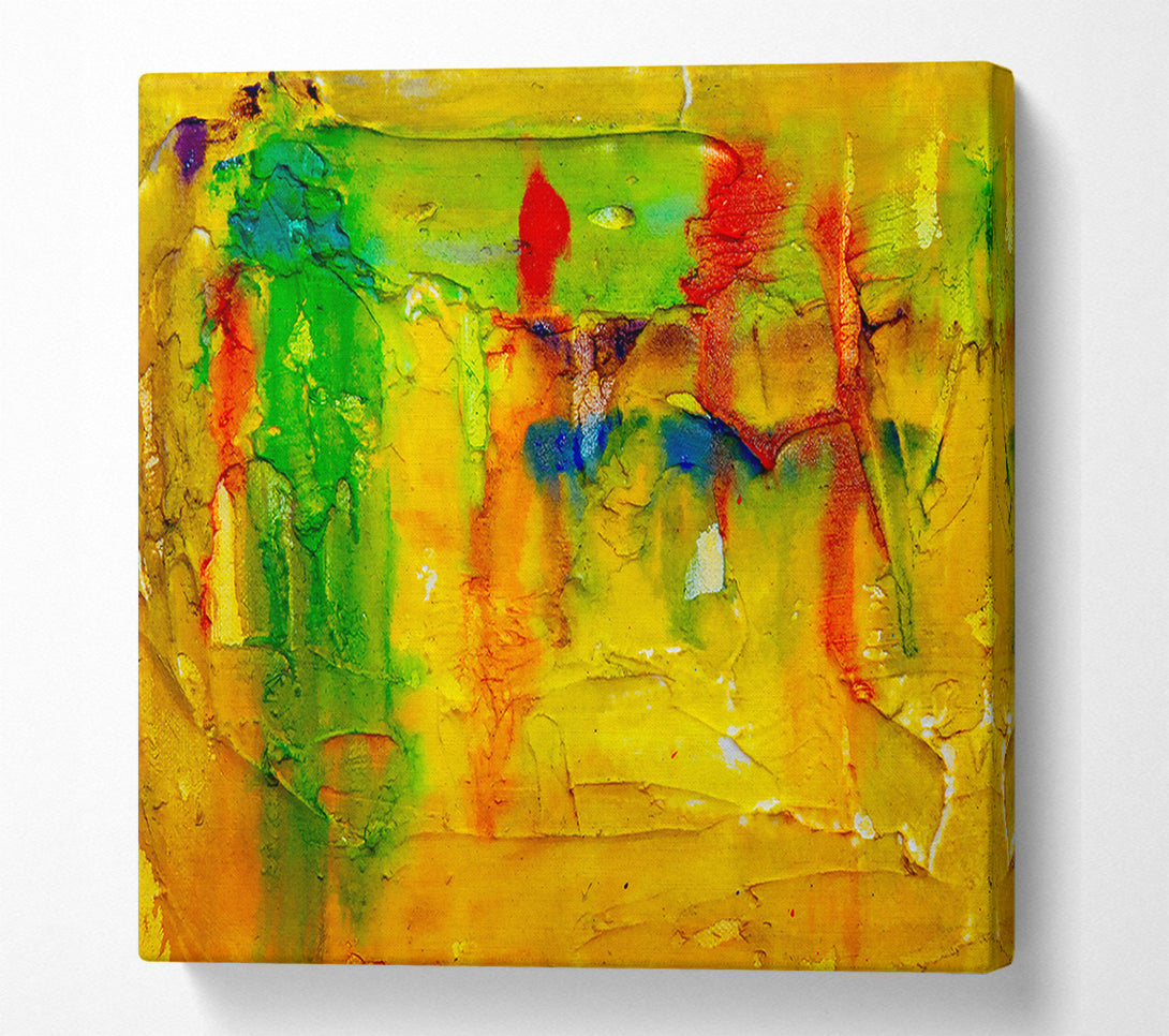  A Canvas Print of Golden Abstract Drips Canvas Wall Art