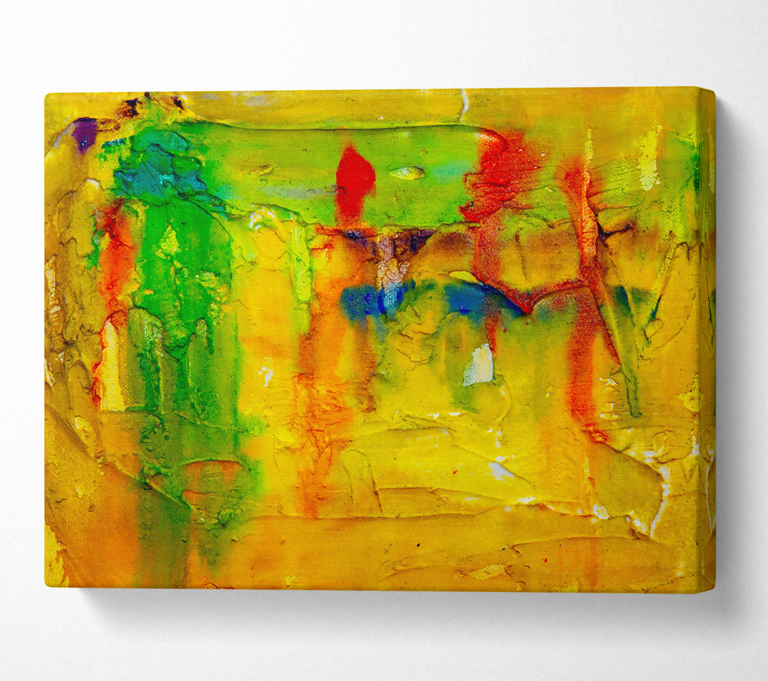  A Canvas Print of Golden Abstract Drips Canvas Wall Art
