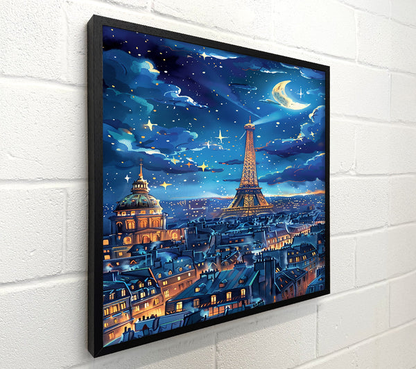 Blue Paris Night Sky