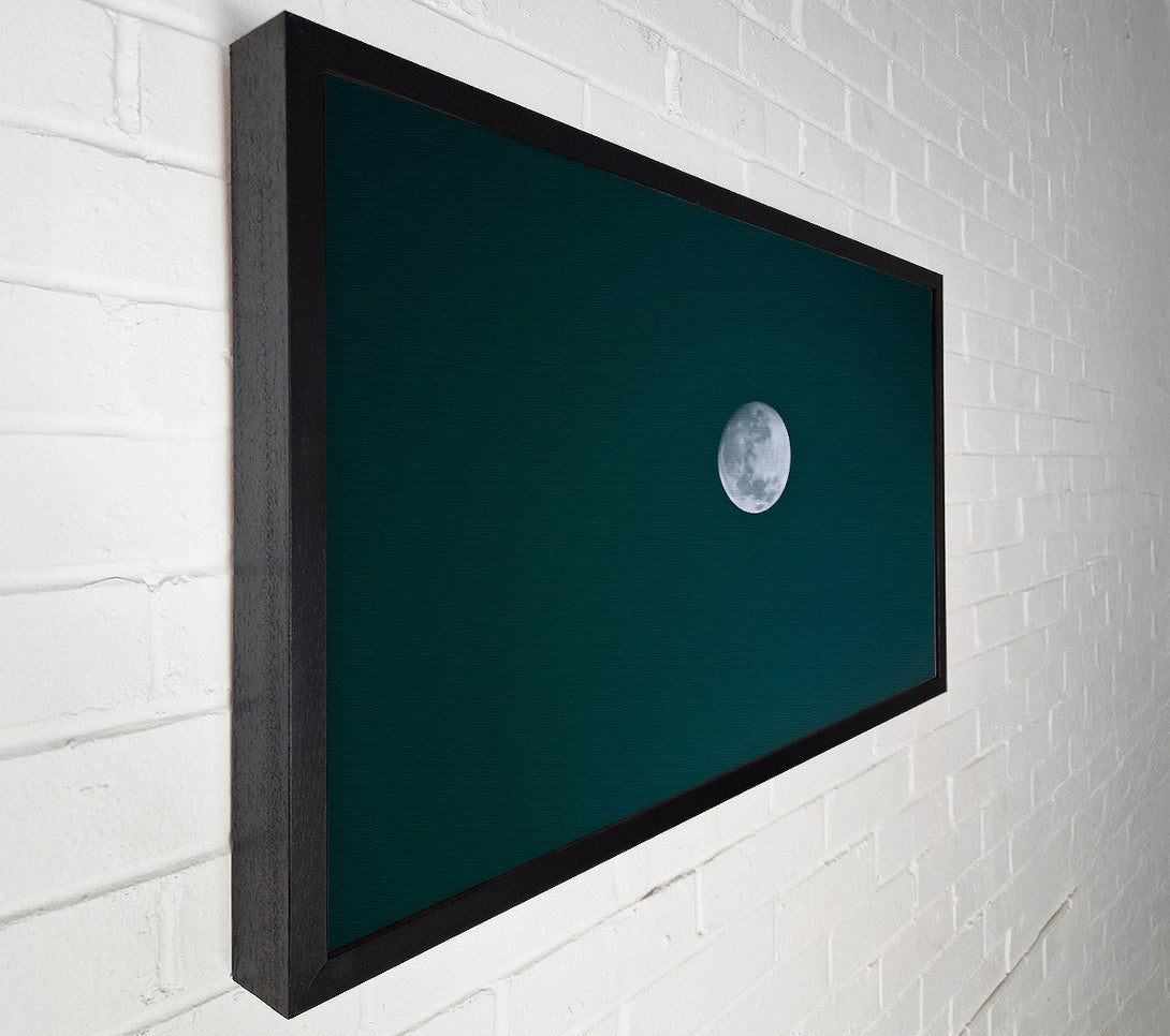  A Canvas Print of Teal Night Moon Canvas Wall Art