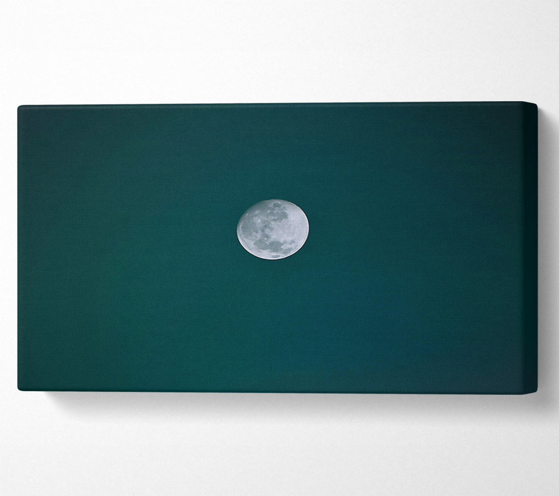  A Canvas Print of Teal Night Moon Canvas Wall Art