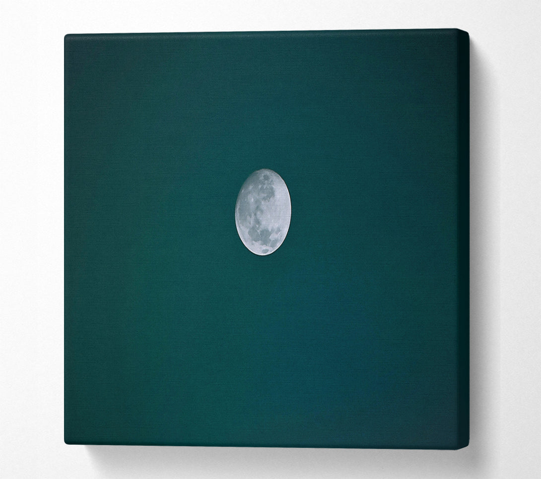  A Canvas Print of Teal Night Moon Canvas Wall Art