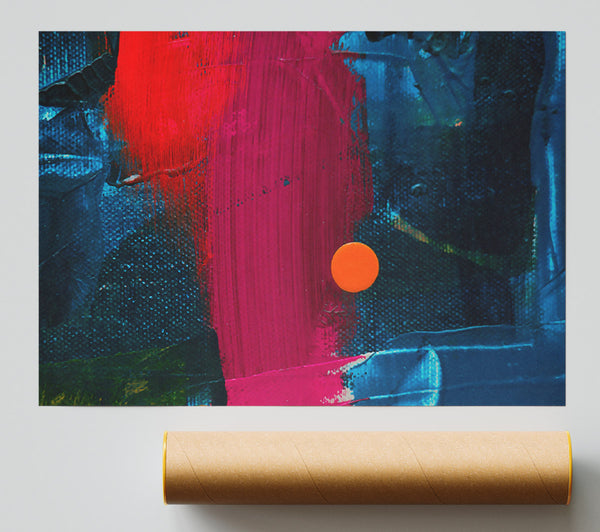 Crimson And Teal Strokes Giclee Print