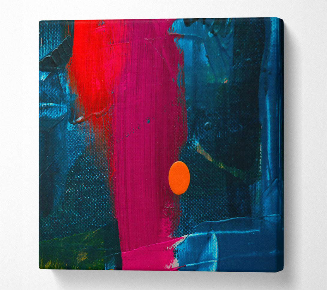  A Canvas Print of Crimson And Teal Strokes Canvas Wall Art