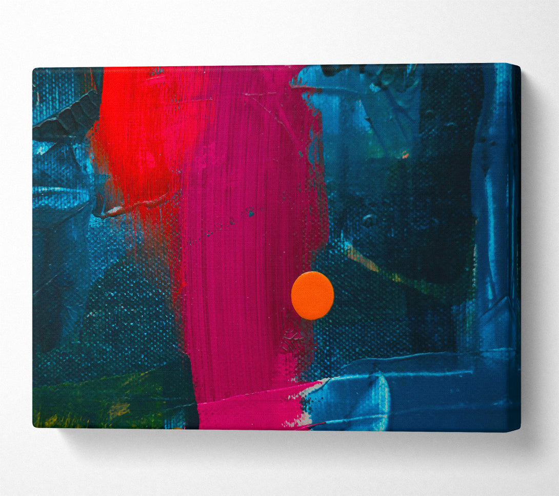  A Canvas Print of Crimson And Teal Strokes Canvas Wall Art