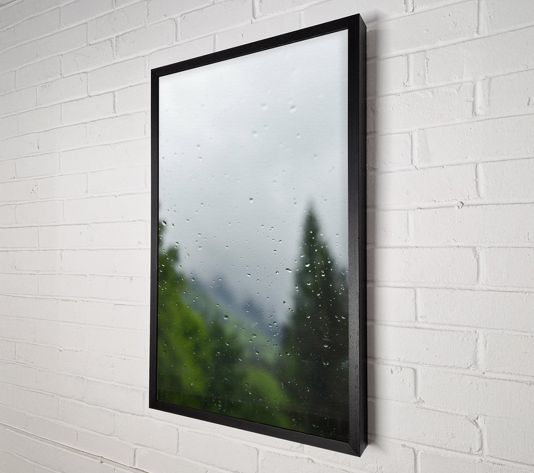  A Canvas Print of Grey Rain Drops Canvas Art