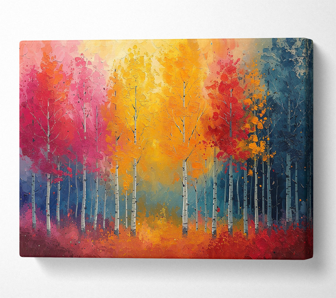  A Canvas Print of Golden Autumn Forest Canvas Wall Art