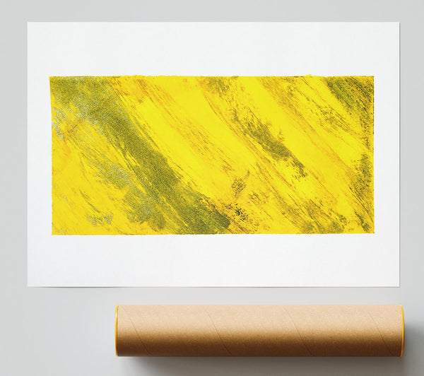 Golden Yellow Strokes Giclee Print