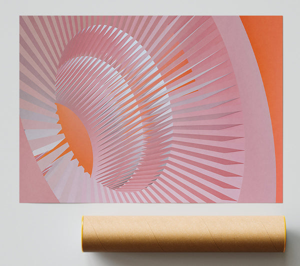 Pink Geometric Spiral Poster