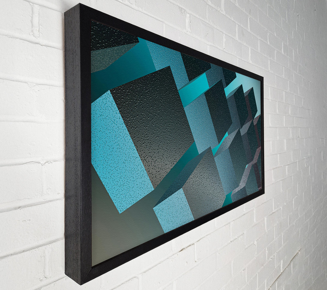  A Canvas Print of Teal Geometric Formations Canvas Print
