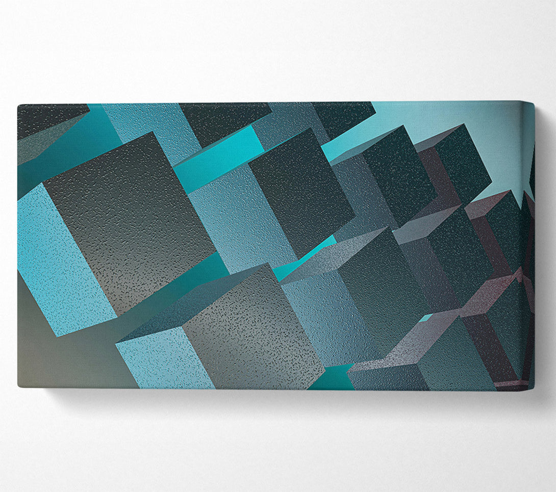  A Canvas Print of Teal Geometric Formations Canvas Print