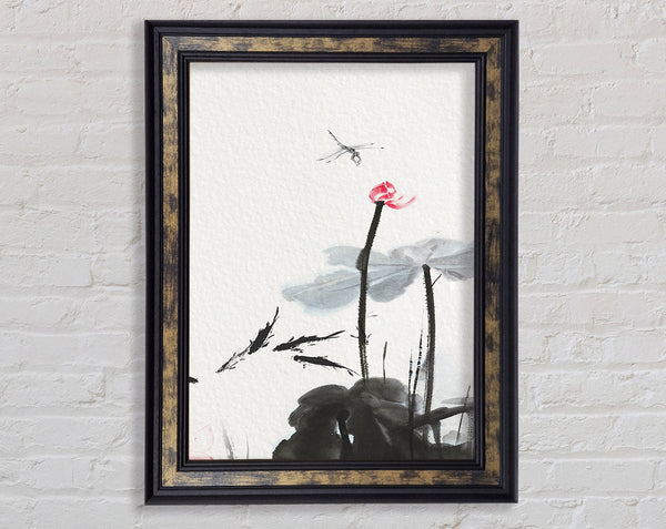 Dragonfly Oriental Framed Print
