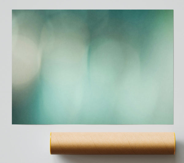 Teal Abstract Blur Giclee Print