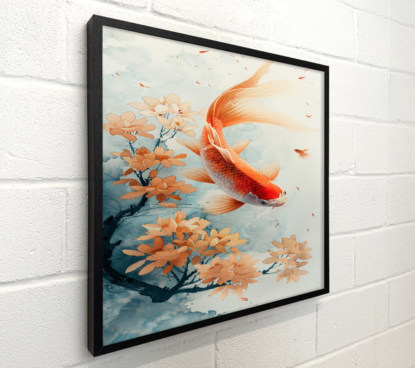 Orange Koi & Blooms