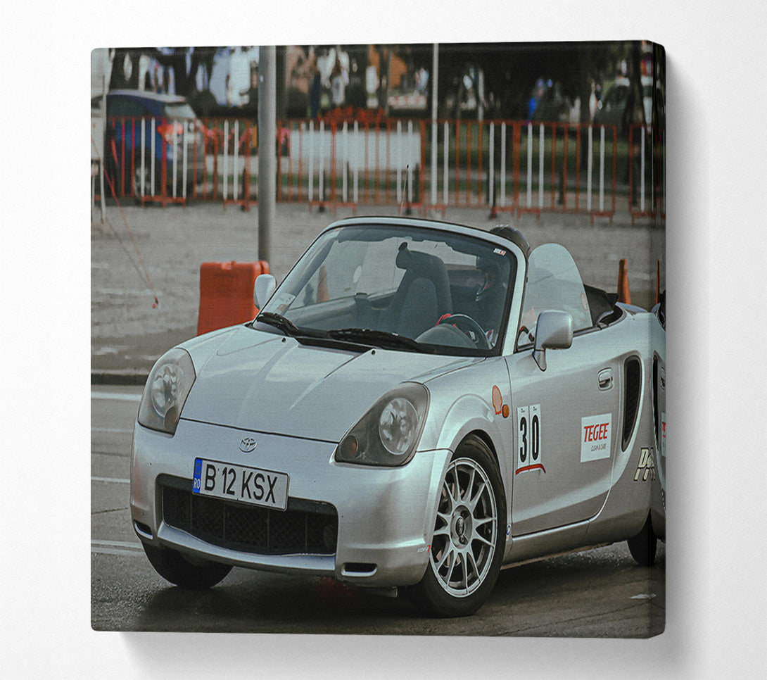  A Canvas Print of Silver Roadster Ready Canvas Print