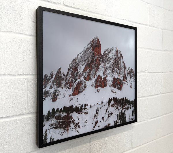 Red Peaks In Winter