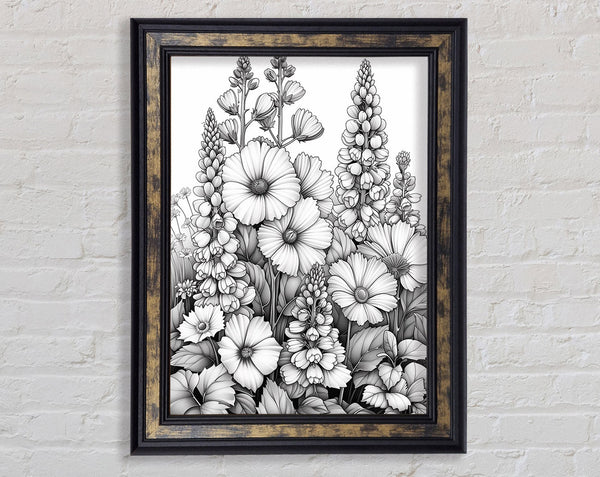 Drawing Flowers Framed Print
