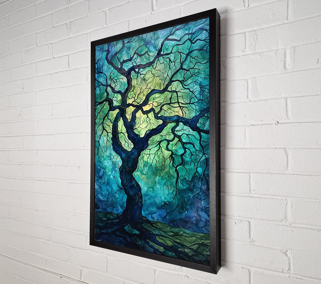  A Canvas Print of Teal Twisted Branches Canvas Wall Art