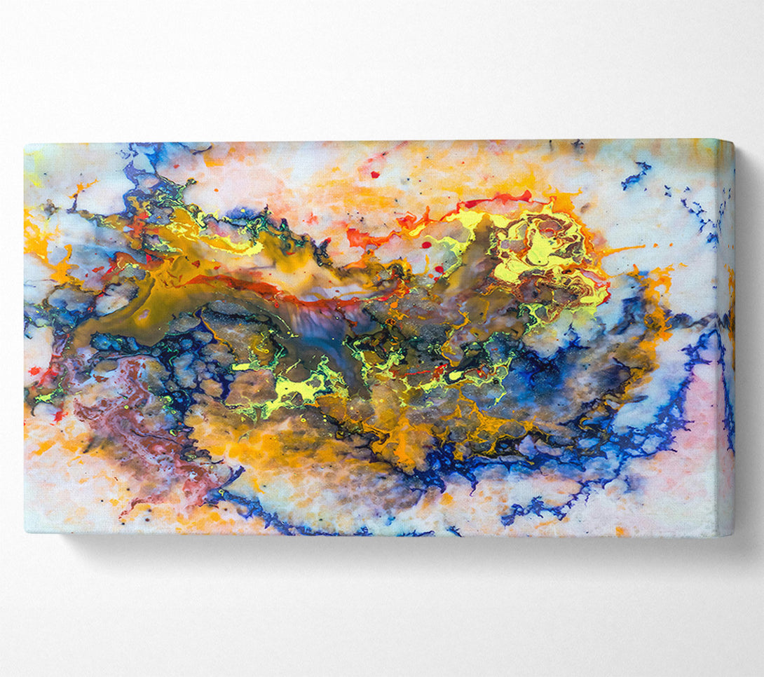  A Canvas Print of Golden Blue Swirls Canvas Print