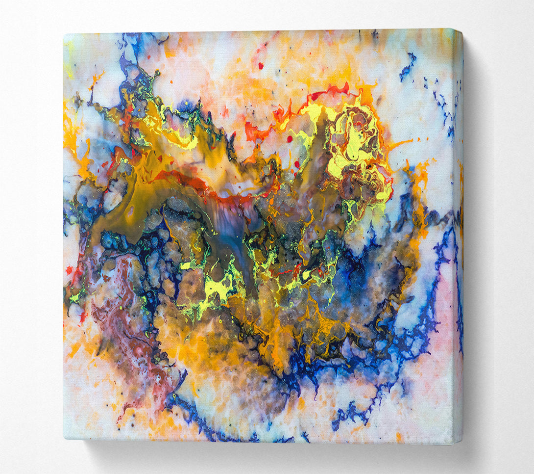  A Canvas Print of Golden Blue Swirls Canvas Print