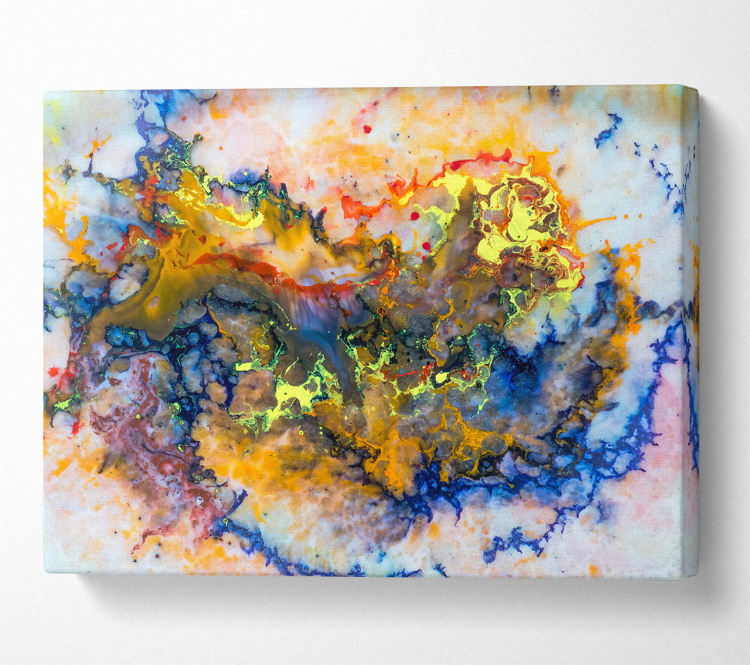  A Canvas Print of Golden Blue Swirls Canvas Print