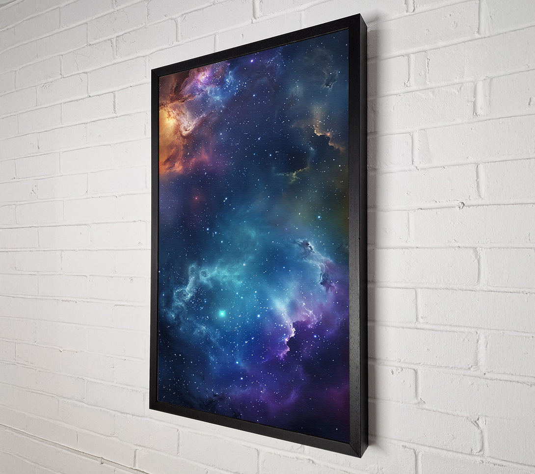  A Canvas Print of Azure Cosmic Nebula Canvas Wall Art
