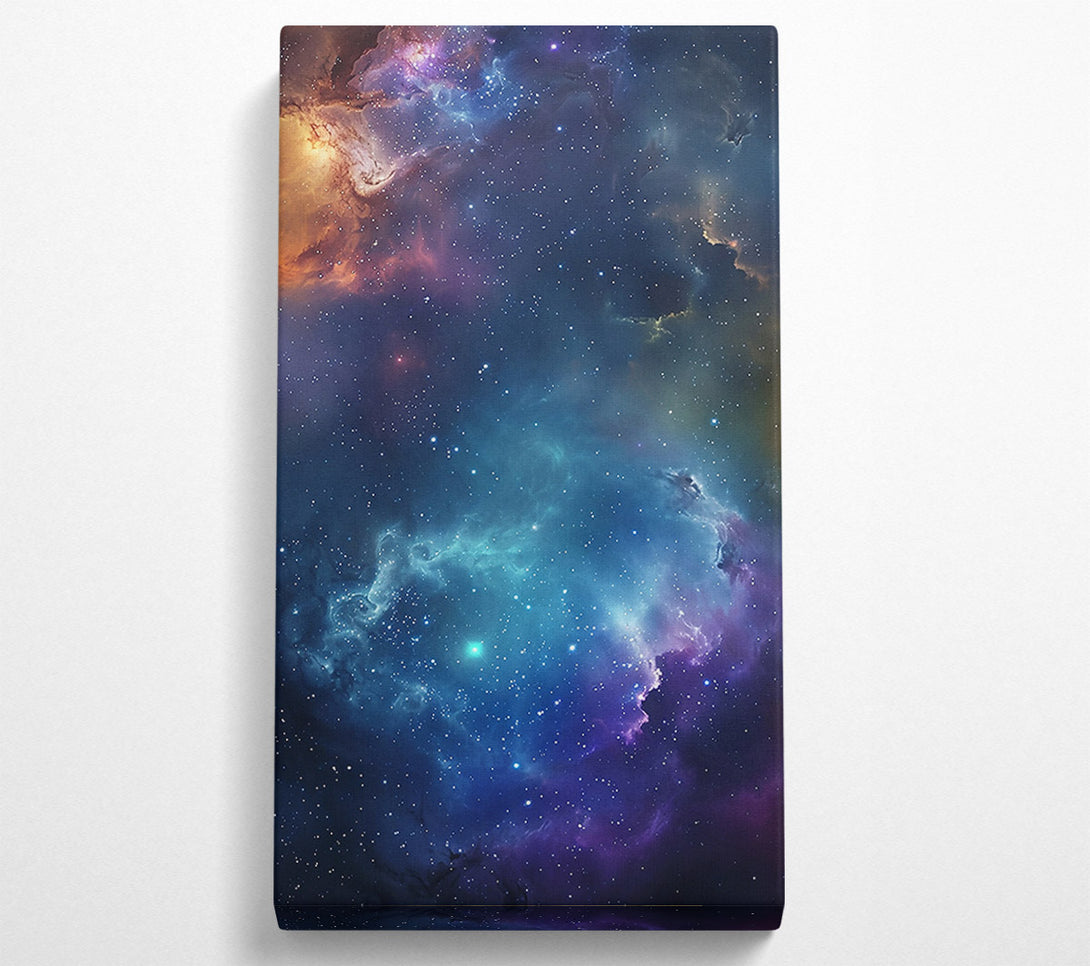  A Canvas Print of Azure Cosmic Nebula Canvas Wall Art
