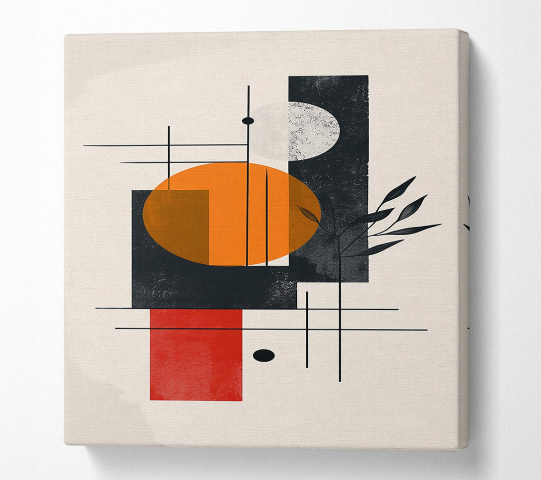  A Canvas Print of Orange Abstract Form Canvas Wall Art