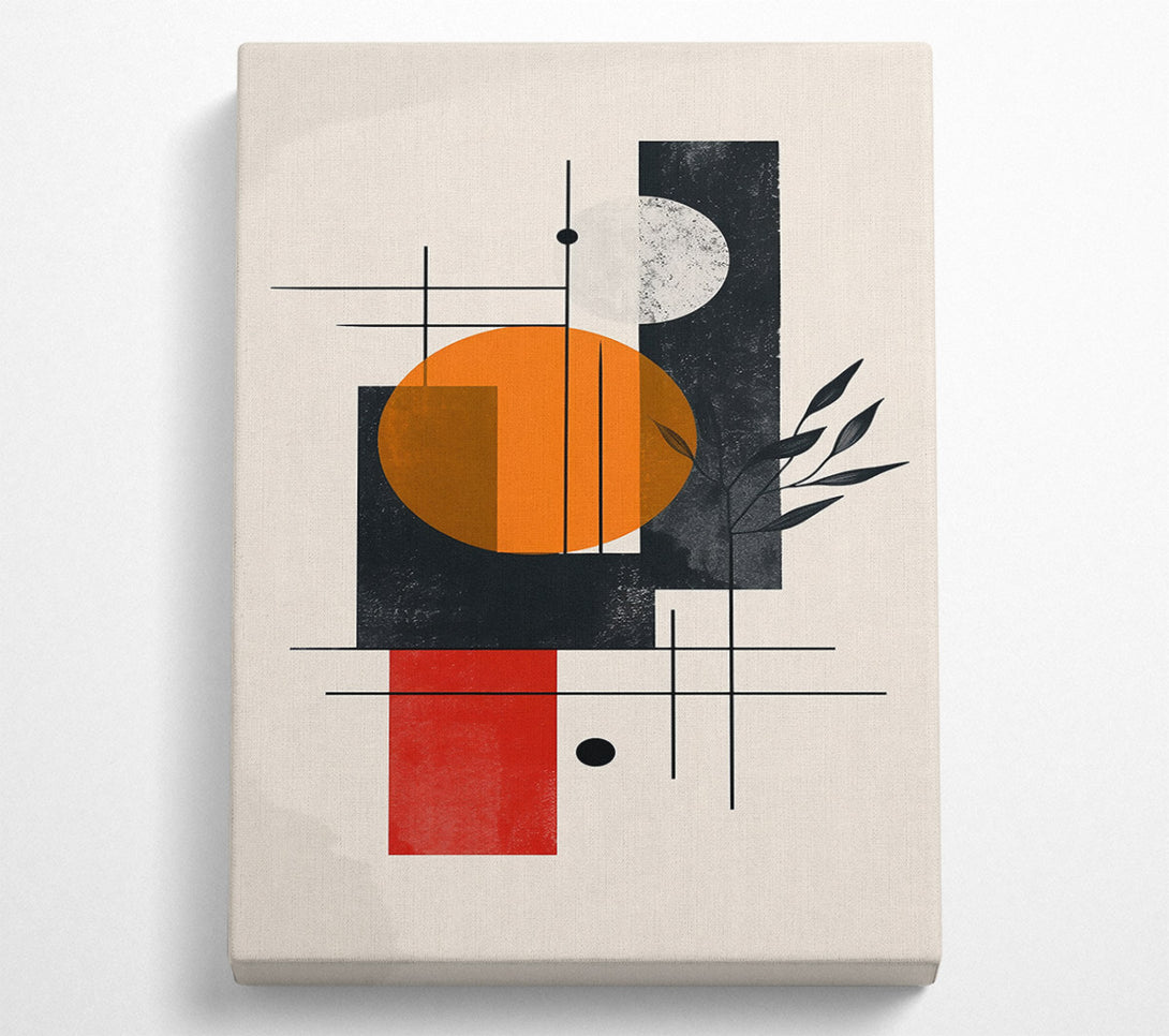  A Canvas Print of Orange Abstract Form Canvas Wall Art
