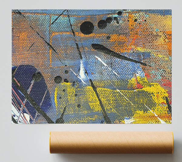 Blue And Yellow Lines Print