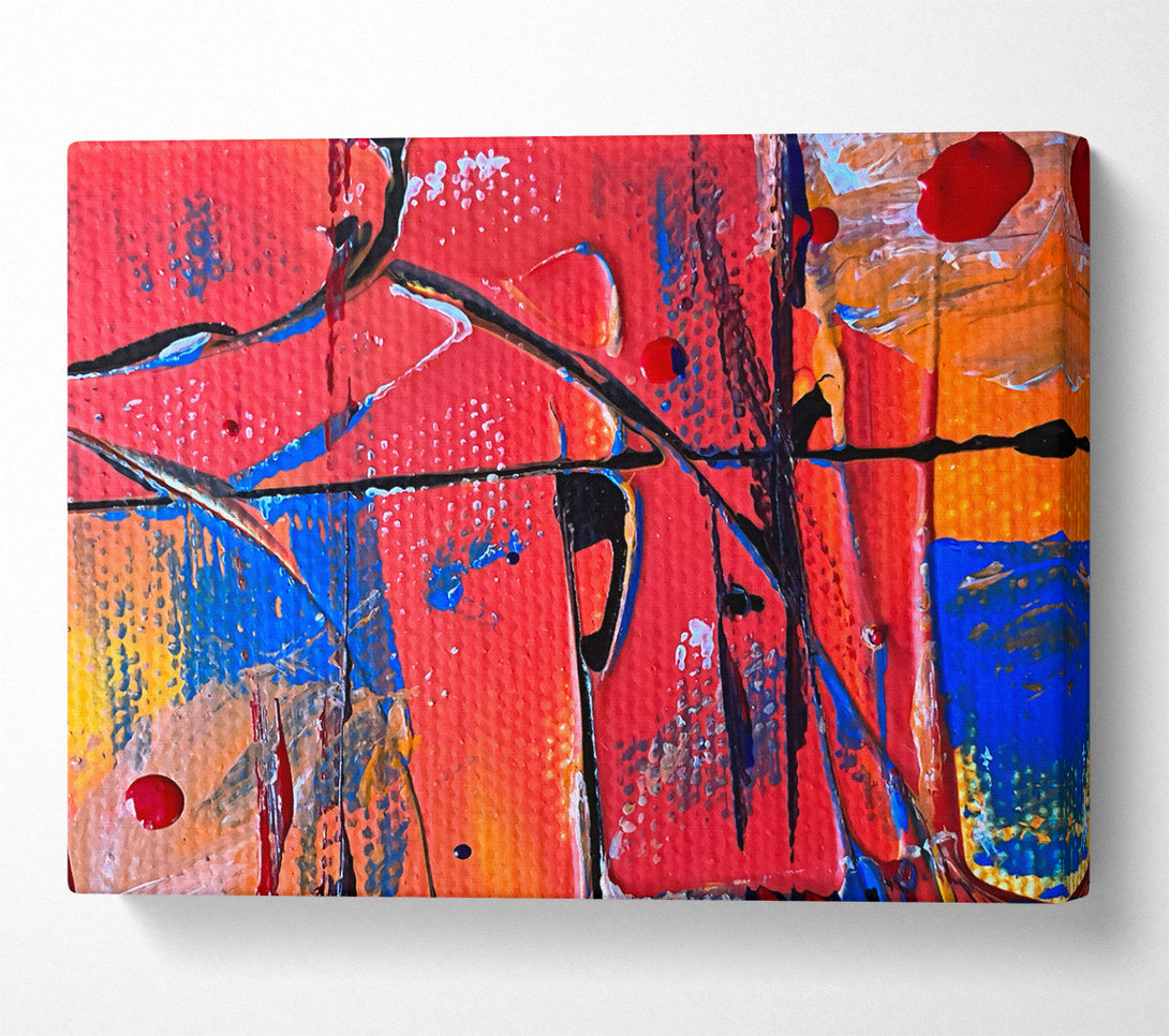  A Canvas Print of Crimson Abstract Expressionism Canvas Print