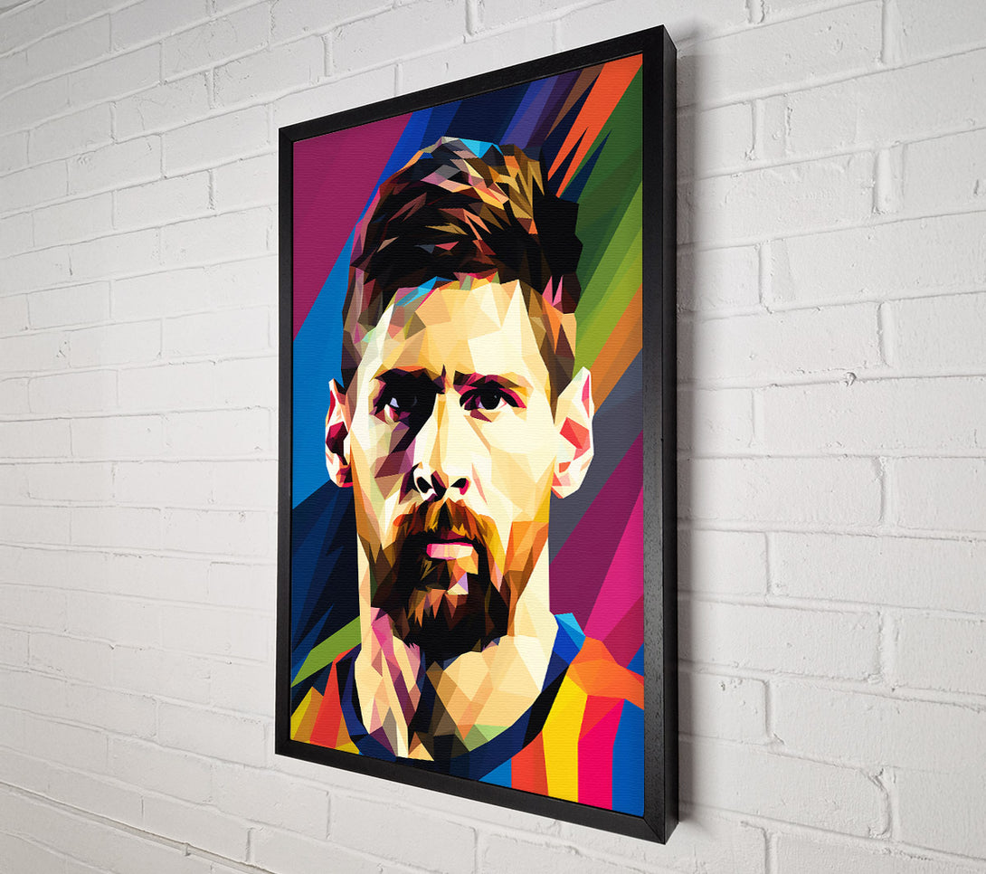  A Canvas Print of Blue Polygonal Portrait Canvas Wall Art