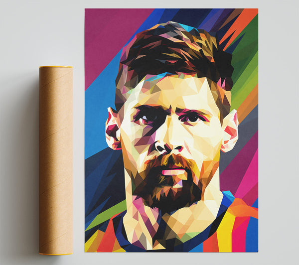 Blue Polygonal Portrait Giclee Print