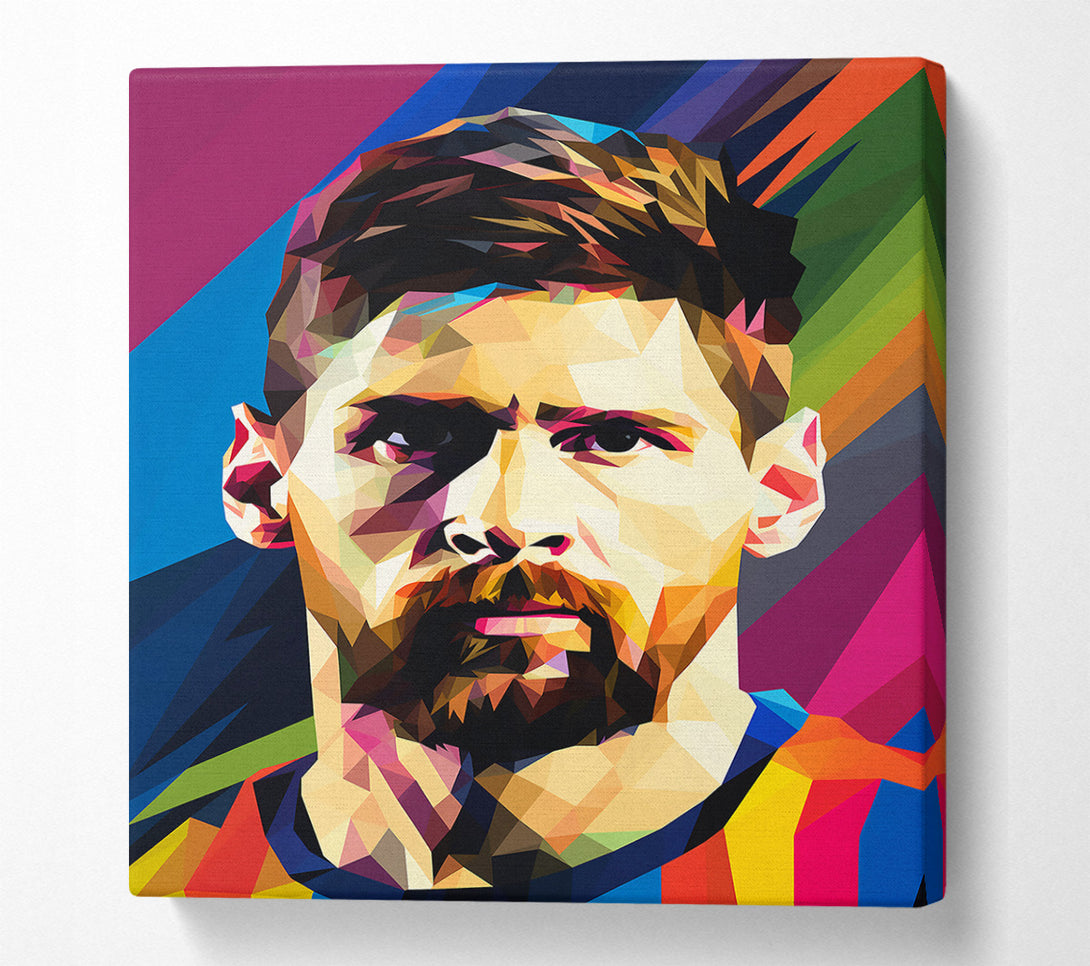  A Canvas Print of Blue Polygonal Portrait Canvas Wall Art