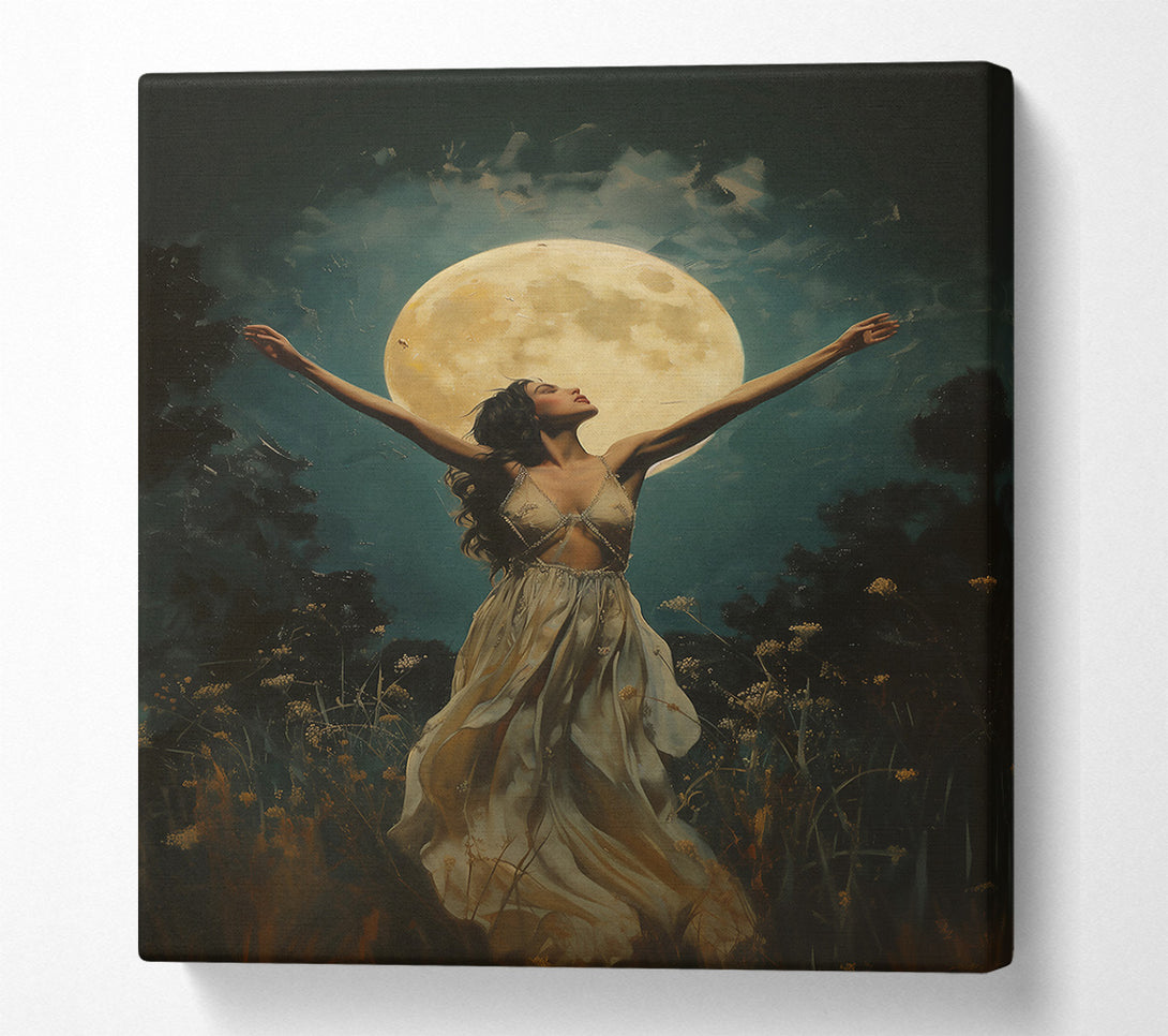  A Canvas Print of Golden Moon Embrace Canvas Print