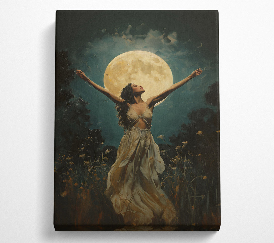  A Canvas Print of Golden Moon Embrace Canvas Print