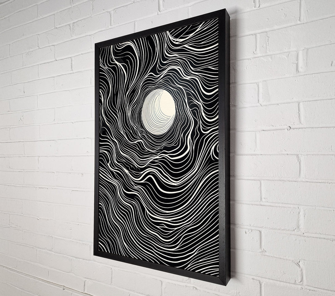  A Canvas Print of White Lines In Black Canvas Print