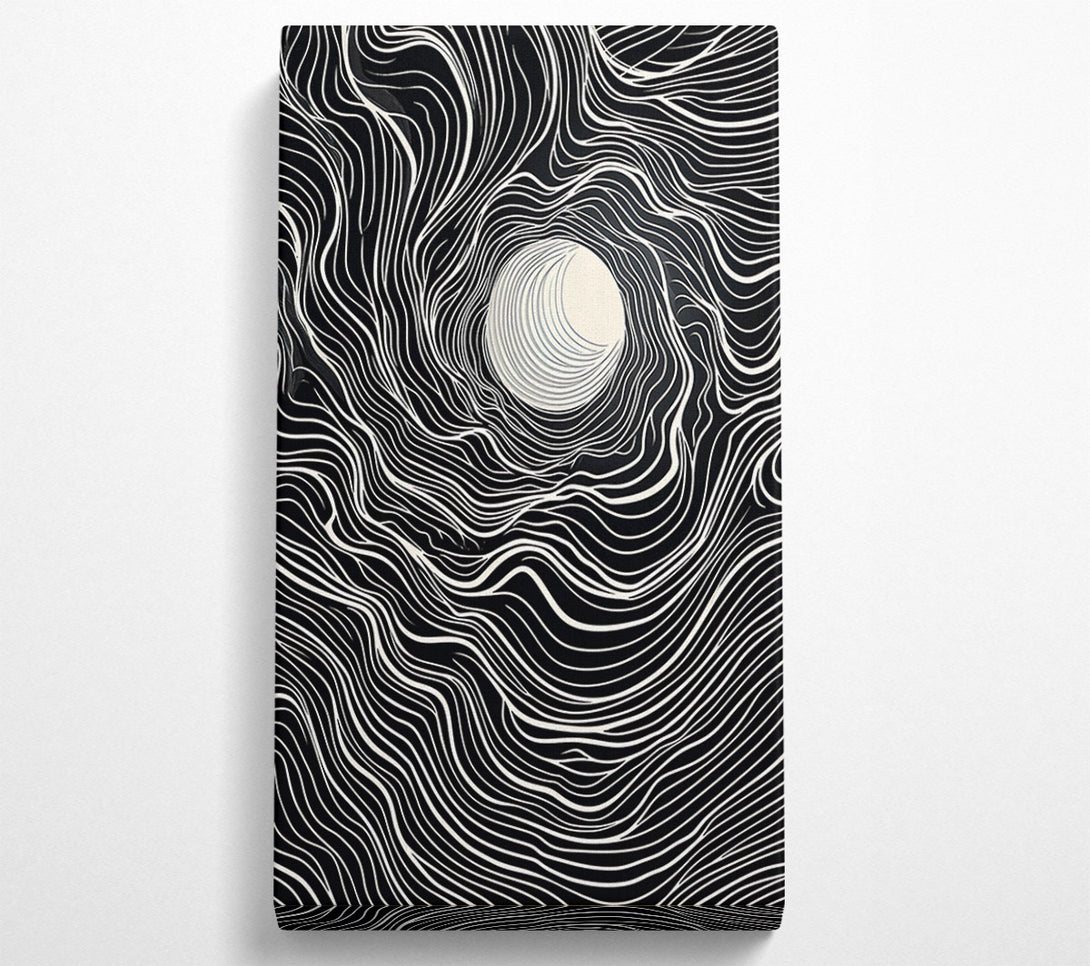  A Canvas Print of White Lines In Black Canvas Print