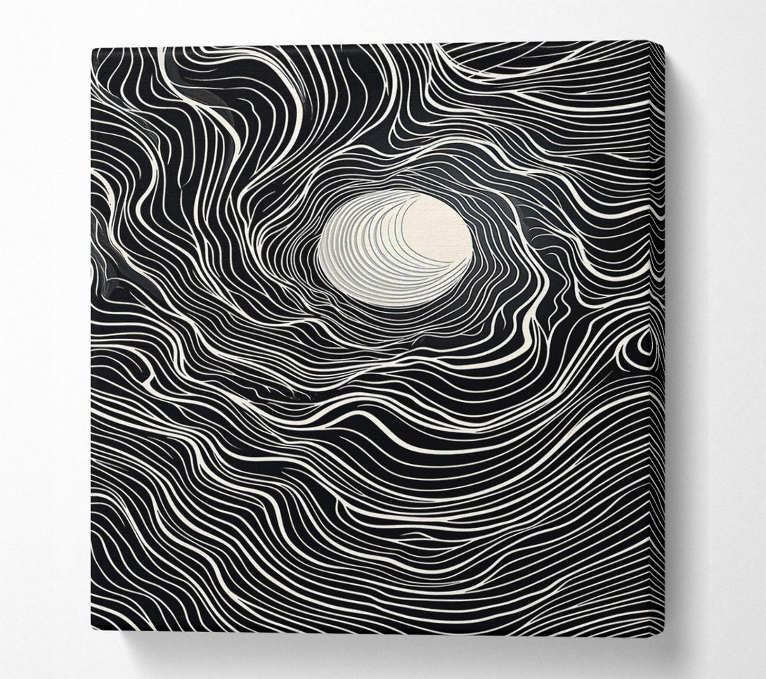  A Canvas Print of White Lines In Black Canvas Print