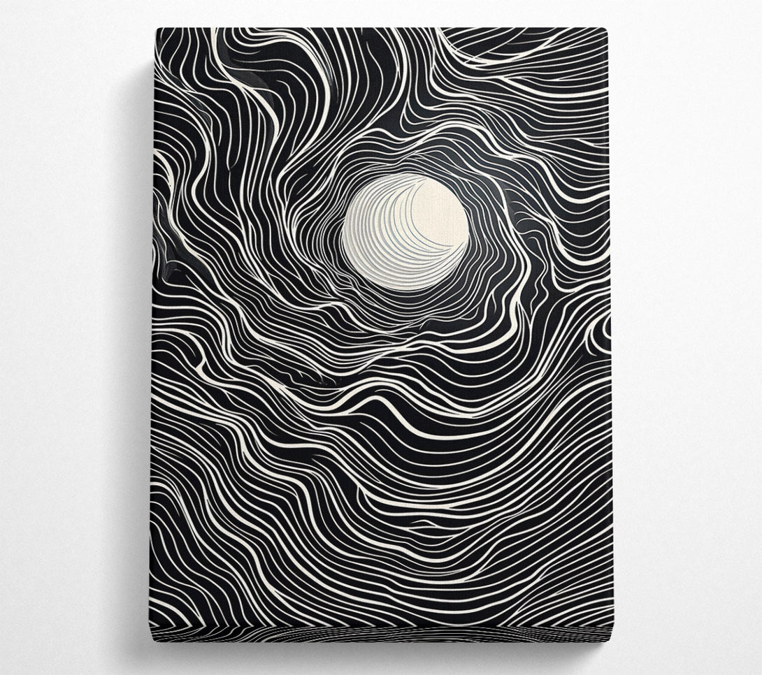  A Canvas Print of White Lines In Black Canvas Print