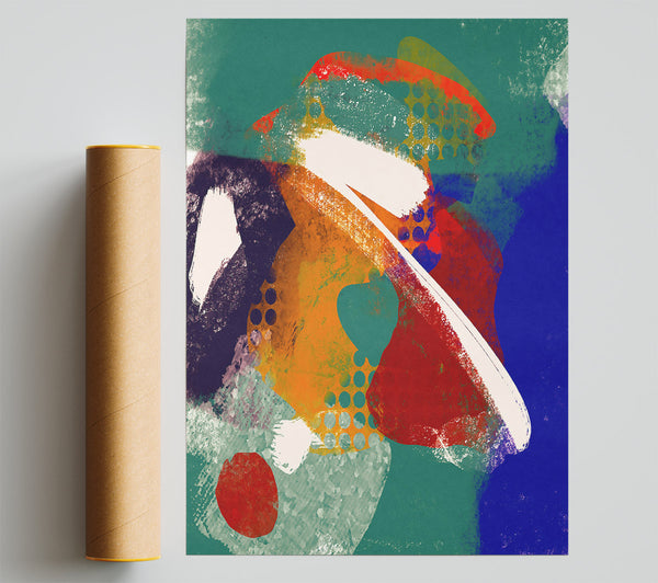 Orange Abstract Burst Poster