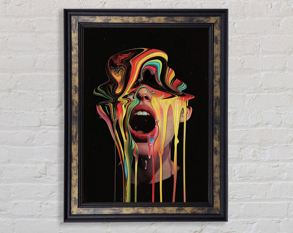Dripping Paint Scream Framed Print