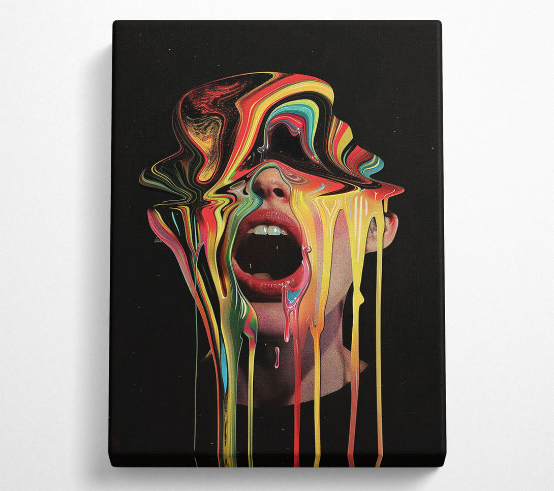  A Canvas Print of Dripping Paint Scream Canvas Art