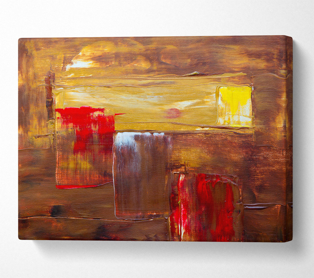  A Canvas Print of Golden Abstract Expressionism Canvas Print