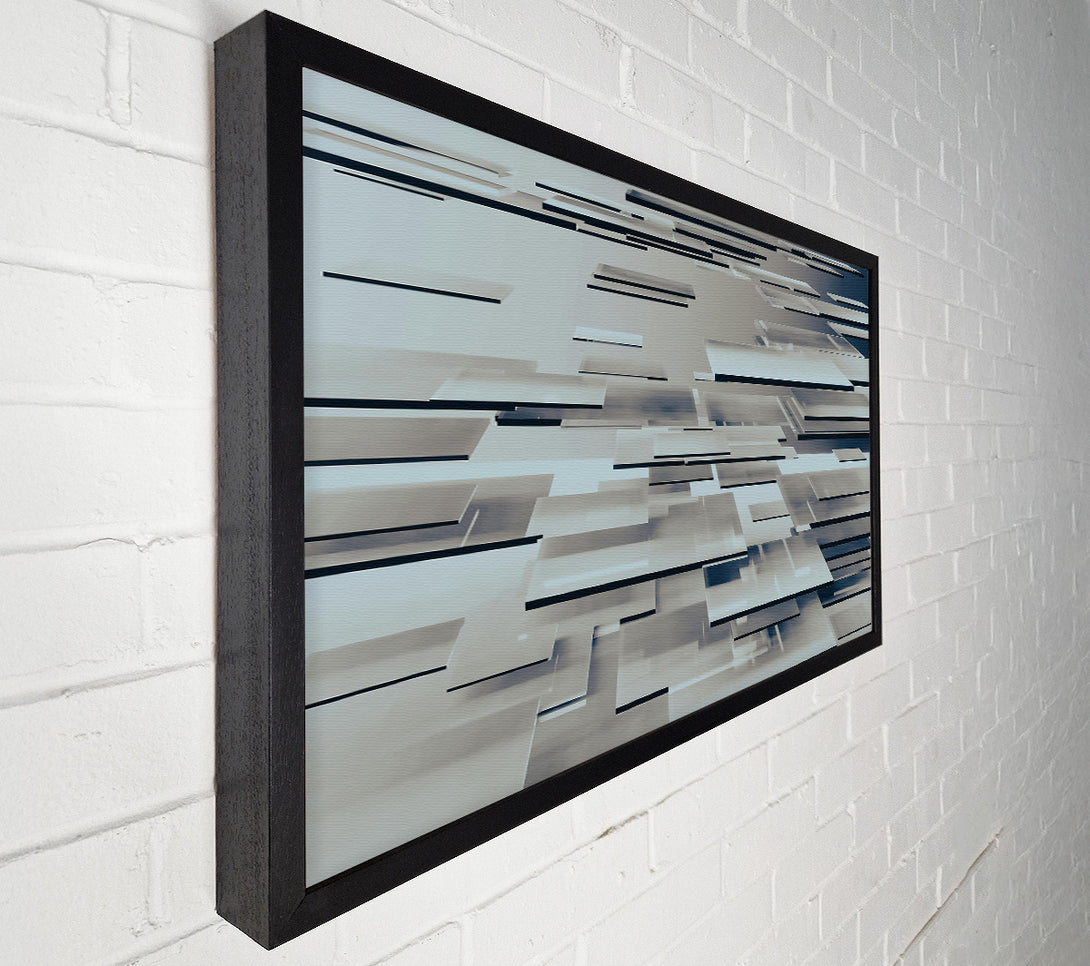  A Canvas Print of Blue Geometric Layers Canvas Wall Art