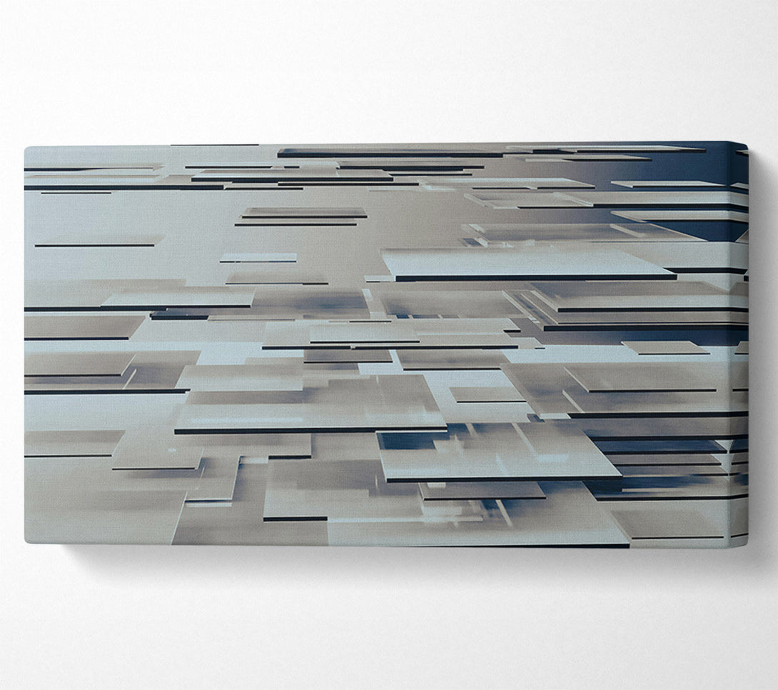  A Canvas Print of Blue Geometric Layers Canvas Wall Art