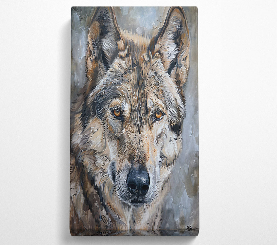  A Canvas Print of Golden Wolf Portrait Canvas Wall Art