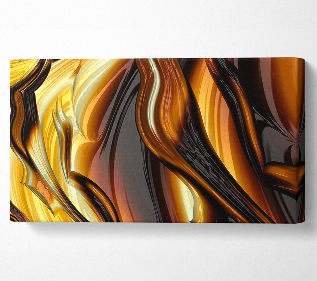  A Canvas Print of Amber Liquid Flow Canvas Wall Art